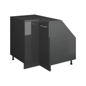 Skab til skrå væg Hjørneskab Rion Antracit højglans 75.6 x 81.6 cm med 1 dør, skabskorpus 60 cm dybde Vicco