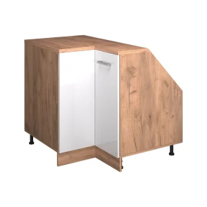 Skab til skrå væg Hjørneskab Rion Hvid højglans 75.6 x 81.6 cm med 1 dør, skabskorpus 60 cm dybde Vicco