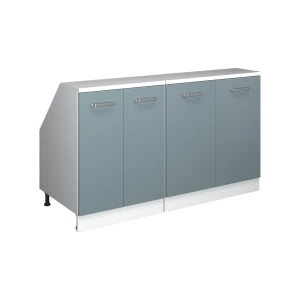 Küchenschrank für Dachschrägen R-Line Blau-Grau 140 cm 2er Set Schrankkorpuss 60 cm Tiefe Vicco