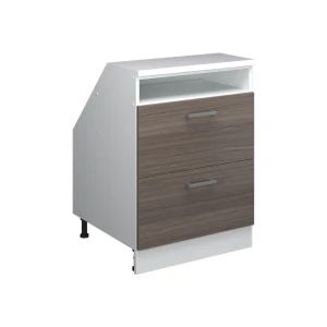 Skab til skrå væg Rion Ædel grå 60 x 81.6 cm med 2 skuffer, skabskorpus 60 cm dybde Vicco
