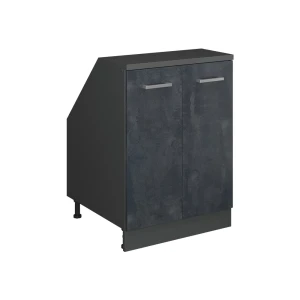 Skab til skrå væg Rion Sort beton 60 x 81.6 cm med 2 døre, skabskorpus 60 cm dybde Vicco