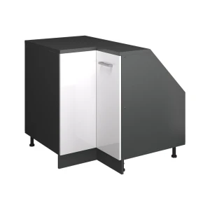 Skab til skrå væg Hjørneskab Rion Hvid højglans 75.6 x 81.6 cm med 1 dør, skabskorpus 60 cm dybde Vicco