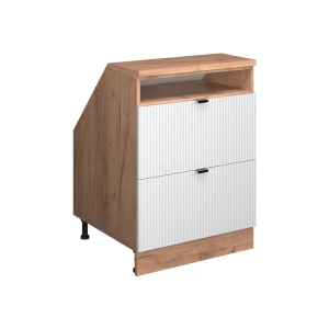 Skab til skrå væg Rion Hvid korrugering 60 x 81.6 cm med 2 skuffer, skabskorpus 60 cm dybde Vicco