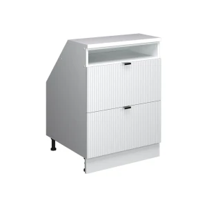 Skab til skrå væg Rion Hvid korrugering 60 x 81.6 cm med 2 skuffer, skabskorpus 60 cm dybde Vicco