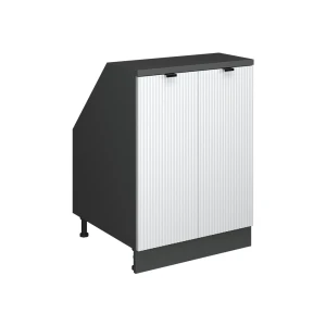 Skab til skrå væg Rion Hvid korrugering 60 x 81.6 cm med 2 døre, skabskorpus 60 cm dybde Vicco