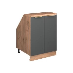 Skab til skrå væg Rion Antracit-guld 60 x 81.6 cm med 2 døre, skabskorpus 60 cm dybde Vicco