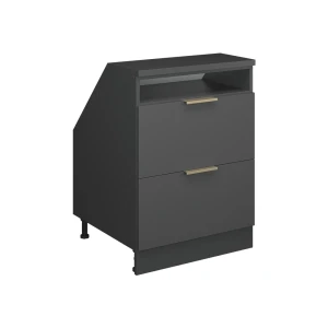 Skab til skrå væg Rion Antracit-guld 60 x 81.6 cm med 2 skuffer, skabskorpus 60 cm dybde Vicco