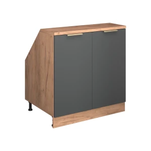 Skab til skrå væg Rion Antracit-guld 80 x 81.6 cm med 2 døre, skabskorpus 60 cm dybde Vicco