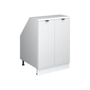 Skab til skrå væg Rion Hvid korrugering 60 x 81.6 cm med 2 døre, skabskorpus 60 cm dybde Vicco