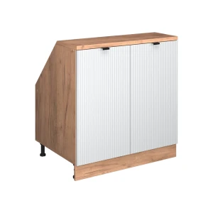 Skab til skrå væg Rion Hvid korrugering 80 x 81.6 cm med 2 døre, skabskorpus 60 cm dybde Vicco