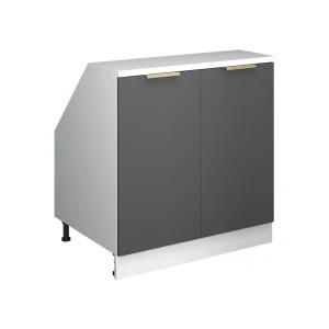 Armario de cocina para techo inclinado R-Line Antracita-oro 80 cm con 2 puertas, 60 cm de profundidad Vicco