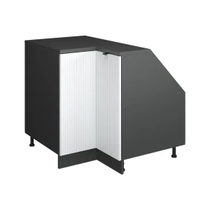 Skab til skrå væg Hjørneskab Rion Hvid korrugering 75.6 x 81.6 cm med 1 dør, skabskorpus 60 cm dybde Vicco