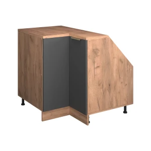 Skab til skrå væg Hjørneskab Rion Antracit-guld 75.6 x 81.6 cm med 1 dør, skabskorpus 60 cm dybde Vicco