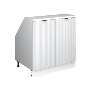 Skab til skrå væg Rion Hvid korrugering 80 x 81.6 cm med 2 døre, skabskorpus 60 cm dybde Vicco