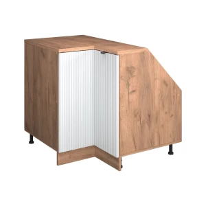 Skab til skrå væg Hjørneskab Rion Hvid korrugering 75.6 x 81.6 cm med 1 dør, skabskorpus 60 cm dybde Vicco