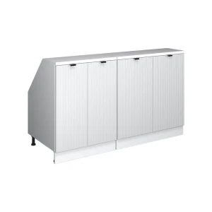 Conjunto de armarios para techo inclinado Rion Ondulación blanca 140 cm Lote de 2 carcasas de armario 60 cm de profundidad Vicco