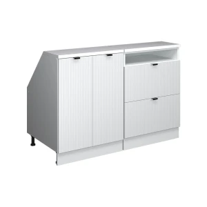Set di mobili sottotetto Rion Ondulazione bianca 120 cm Set di 2 carcasse armadio profondità 60 cm Vicco