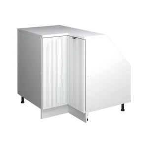 Skab til skrå væg Hjørneskab Rion Hvid korrugering 75.6 x 81.6 cm med 1 dør, skabskorpus 60 cm dybde Vicco