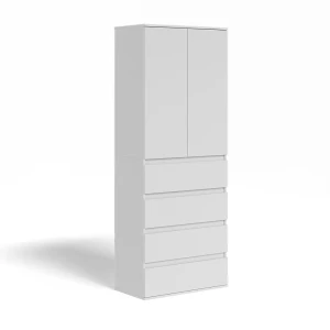 Garderobe Claus Hvid 74 x 191.5 cm med 4 skuffer Vicco