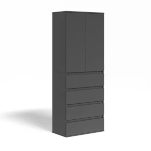 Garderobe Claus Antracit 74 x 191.5 cm med 4 skuffer Vicco