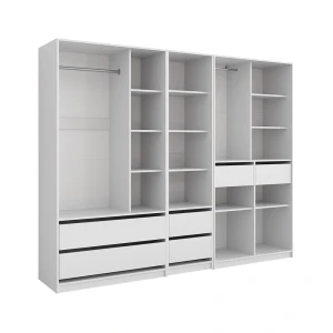 Kleiderschrank Elmo Weiß 100 x 200 cm 3er Set Vicco