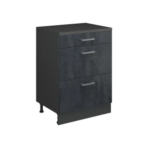 Skab til loft Rion Sort beton 60 x 81.6 cm uden hældning med 3 skuffer Vicco