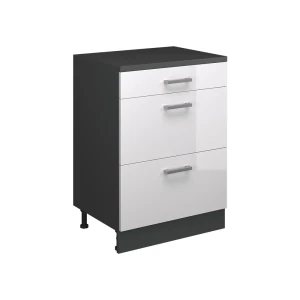 Skab til loft Rion Hvid højglans 60 x 81.6 cm uden hældning med 3 skuffer Vicco