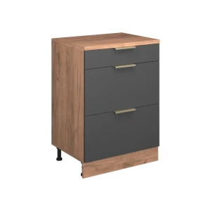Skab til loft Rion Antracit-guld 60 x 81.6 cm uden hældning med 3 skuffer Vicco