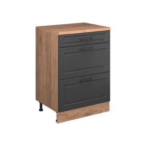 Skab til loft Rion Antracit landhus 60 x 81.6 cm uden hældning med 3 skuffer Vicco