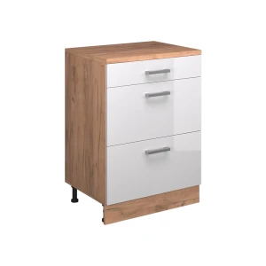 Skab til loft Rion Hvid højglans 60 x 81.6 cm uden hældning med 3 skuffer Vicco