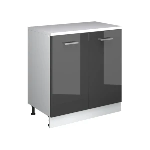 Kuchenna szafka pod skos R-Line Antracyt połysk 80 cm bez skosu z 2 drzwiami Vicco