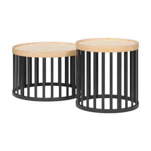 Sofabordssæt Enara Bambus/Sort x cm, med 2 dele Vicco