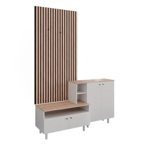 garderobesæt Elano Hvid/Eg 140 x 80 cm 2 dele Vicco