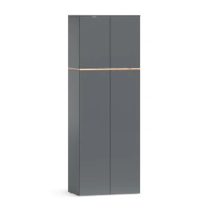 højskab Viktor Antracit/Gylden eg 68 x 188.6 cm med 8 lukkede rum Vicco