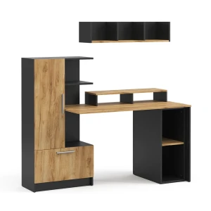 Skrivebord Tomy Antracit/Gylden eg 150 x 59 cm Sæt med 4 stk. Vicco