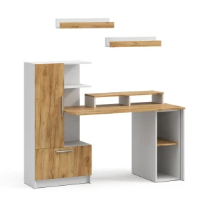 Skrivebord Tomy Hvid/Gylden eg 150 x 59 cm Sæt med 5 stk. Vicco