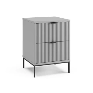 Stolik nocny Eliza Szary/Czarny 40 x 55.4 cm z 2 szufladami Vicco