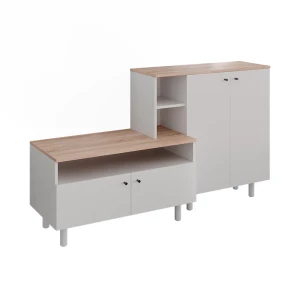 Garderobeskab Elano Hvid/Eg 140 x 80 cm Vicco