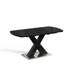 Mesa de jantar Chinto Preto 120-160 x 80 cm extensível Vicco