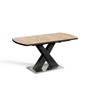 Spisebord Chinto Sort/Rustikt egetræ 120-160 x 80 cm Kan udvides Vicco
