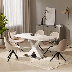 Esstisch Chinto Weiß 120-160 x 80 cm ausziehbar livinity®