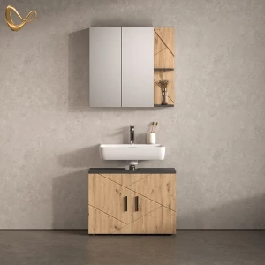 Badmöbel-Set Ronco Anthrazit/Artisan-Eiche 2-teilig livinity®