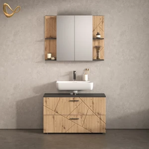 Badmöbel-Set Ronco Anthrazit/Artisan-Eiche 2-teilig livinity®