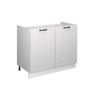 Spülenunterschrank Fame-Line Weiß Landhaus/Weiß 100 cm ohne Arbeitsplatte Vicco