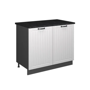 Mobile lavello cucina Fame-Line Bianco rustico/Antracite 100 cm, PL Antracite Vicco