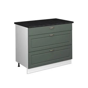 Køkkenskab Fame-Line Grøn guld Country/Hvid 100 cm, BP Antracit Vicco