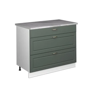 Keukenonderkast Fame-Line Groen-Goud Landhuis/Wit 100 cm, WB Marmer Vicco