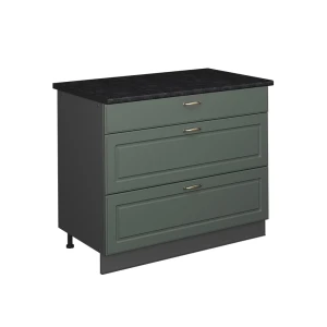 Keukenonderkast Fame-Line Groen-Goud Landhuis/Antraciet 100 cm, WB Antraciet Vicco