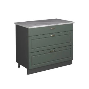 Køkkenskab Fame-Line Grøn guld Country/Antracit 100 cm, BP Marmor Vicco