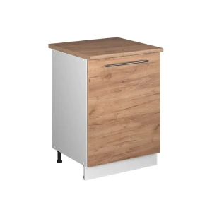 Küchenunterschrank Fame-Line Goldkraft Eiche/Weiß 60 cm 1 Tür mit Arbeitsplatte Vicco